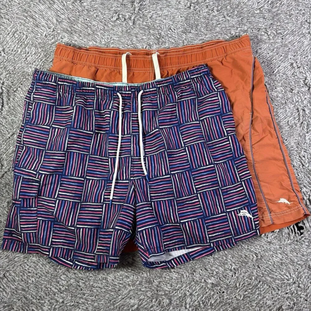 Tommy Bahama Swim Trunks Lot of Two Mens XL Geometric Beach Summer Tropical Surf